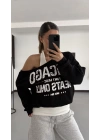Chicago Atlet Detaylı Sweatshirt - Siyah