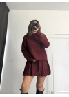 Clara Pileli Triko Takım - Bordo