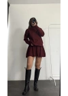 Clara Pileli Triko Takım - Bordo