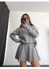 Clara Pileli Triko Takım - Gri