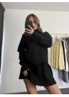 Clara Pileli Triko Takım - Siyah