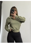 Cloe Polo Yaka Sweatshirt - Haki