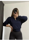 Cloe Polo Yaka Sweatshirt - Lacivert