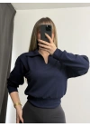 Cloe Polo Yaka Sweatshirt - Lacivert