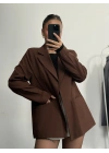 Cruz Astarlı Blazer Ceket - Kahve