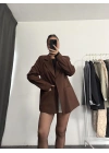 Cruz Astarlı Blazer Ceket - Kahve