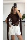 Dantel Bodysuit - Kahve