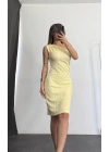 Daphne Tek Omuz Elbise - Sarı