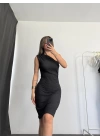 Daphne Tek Omuz Elbise - Siyah