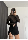 Diana Dantel Bluz - Siyah