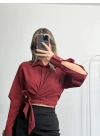 Elia Bağlamalı Gömlek - Bordo