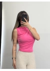 Eliz Drapeli Bluz - Pembe