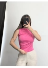 Eliz Drapeli Bluz - Pembe