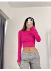 Ella Basic Crop - Pembe