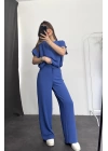 Ella Crop Takım -Lacivert
