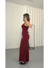 Elora Askılı Elbise - Bordo