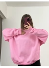 Era Bisiklet Yaka Sweatshirt - Pembe