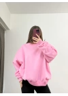 Era Bisiklet Yaka Sweatshirt - Pembe