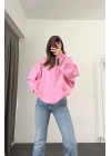 Era Kapüşonlu Sweatshirt - Pembe