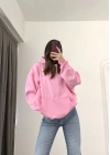 Era Kapüşonlu Sweatshirt - Pembe