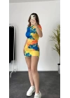 Evelyn Batik Elbise -Sarı