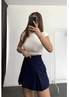 Evelyn Şortlu Etek - Lacivert