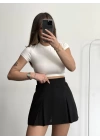 Evelyn Şortlu Etek - Siyah