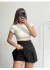 Evelyn Şortlu Etek - Siyah