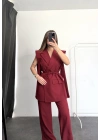 Evens Ceket Takım - Bordo