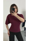 Everly Yarasa Kol Bluz - Bordo
