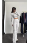 Fine Basic Crop Takım - Gri