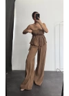 Fiona Straplez Takım - Kahve