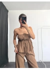 Fiona Straplez Takım - Kahve