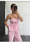 Fiona Straplez Takım - Pembe