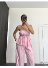 Fiona Straplez Takım - Pembe
