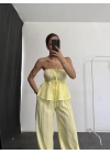 Fiona Straplez Takım - Sarı