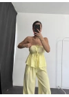 Fiona Straplez Takım - Sarı
