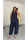 Flavia Yakalı Takım - Lacivert