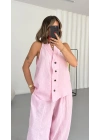 Flavia Yakalı Takım - Pembe