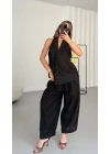 Flavia Yakalı Takım - Siyah