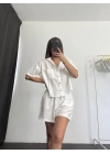 Flor Şortlu Takım - Beyaz