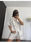Flor Şortlu Takım - Beyaz