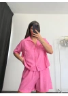 Flor Şortlu Takım - Pembe