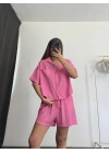 Flor Şortlu Takım - Pembe