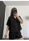 Flor Şortlu Takım - Siyah