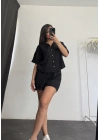 Flor Şortlu Takım - Siyah