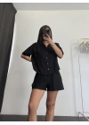 Flor Şortlu Takım - Siyah