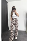 flowers Oversize Pantolon - Kahverengi