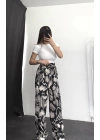 flowers Oversize Pantolon - Lacivert