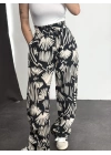flowers Oversize Pantolon - Lacivert